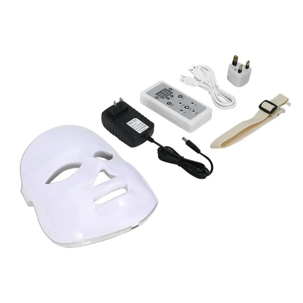 Корейский фотодинамический светодиодный маска для лица для домашнего использования косметический инструмент против акне омоложение кожи; светодиодная фотодинамическая косметическая маска для лица - Цвет: UK Adapter