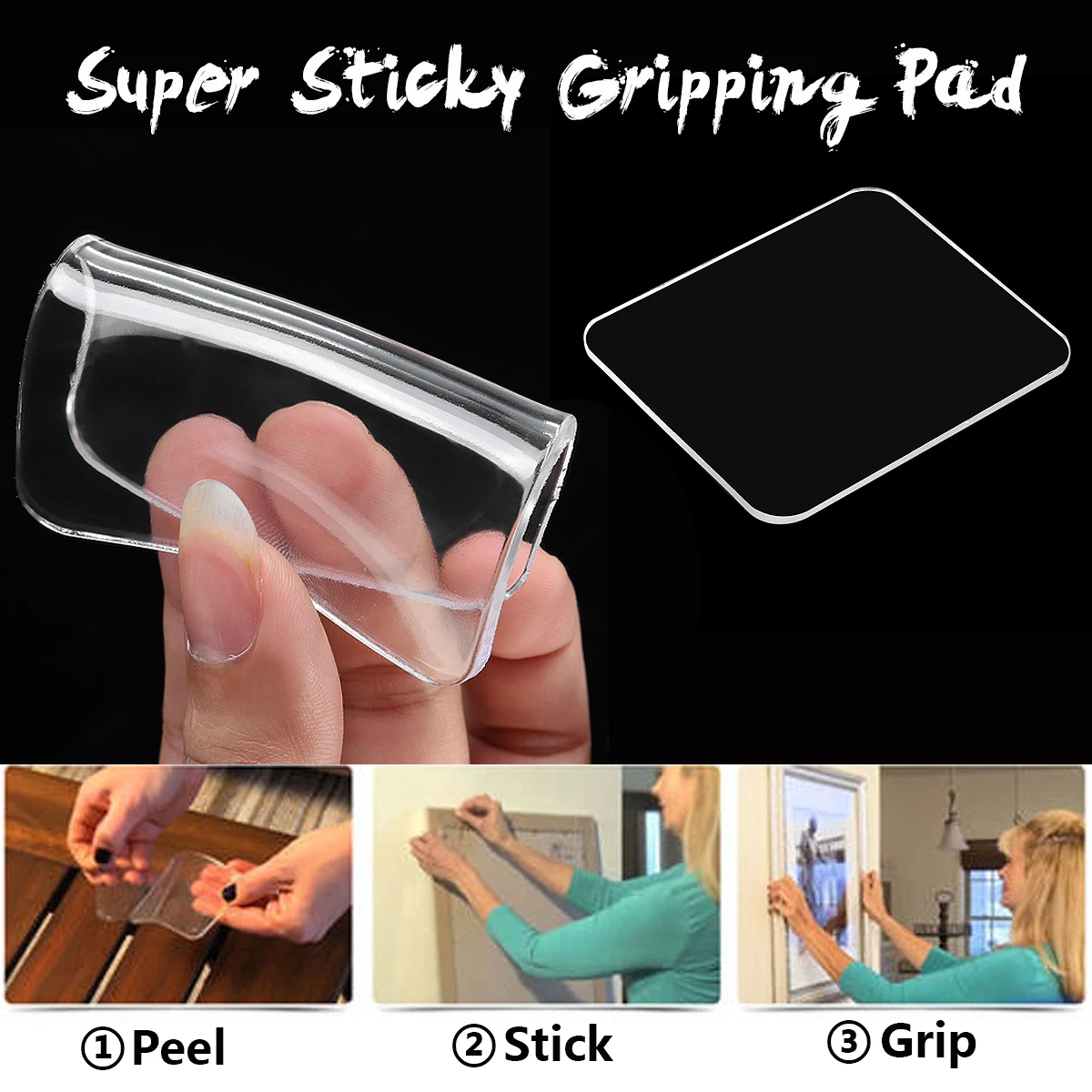 

HYUUGA 10pcs Magic Powerful Sticky Gripping Pad Non slip Recycled Reusable Universal Anti Mat Wall Sticker Fixed Transparent