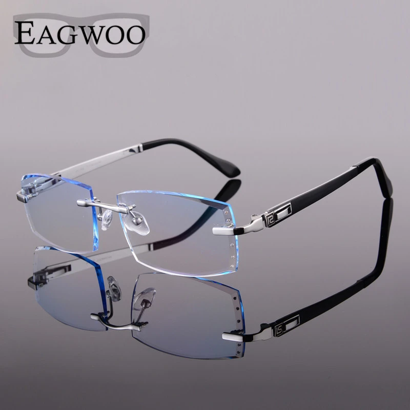 Gafas de titanio hombre, anteojos de lectura sin montura, miopía, fotocromáticas, cristal Color Diamante, sin marco, 2032|diamond bike|diamond europeeyeglass lens - AliExpress