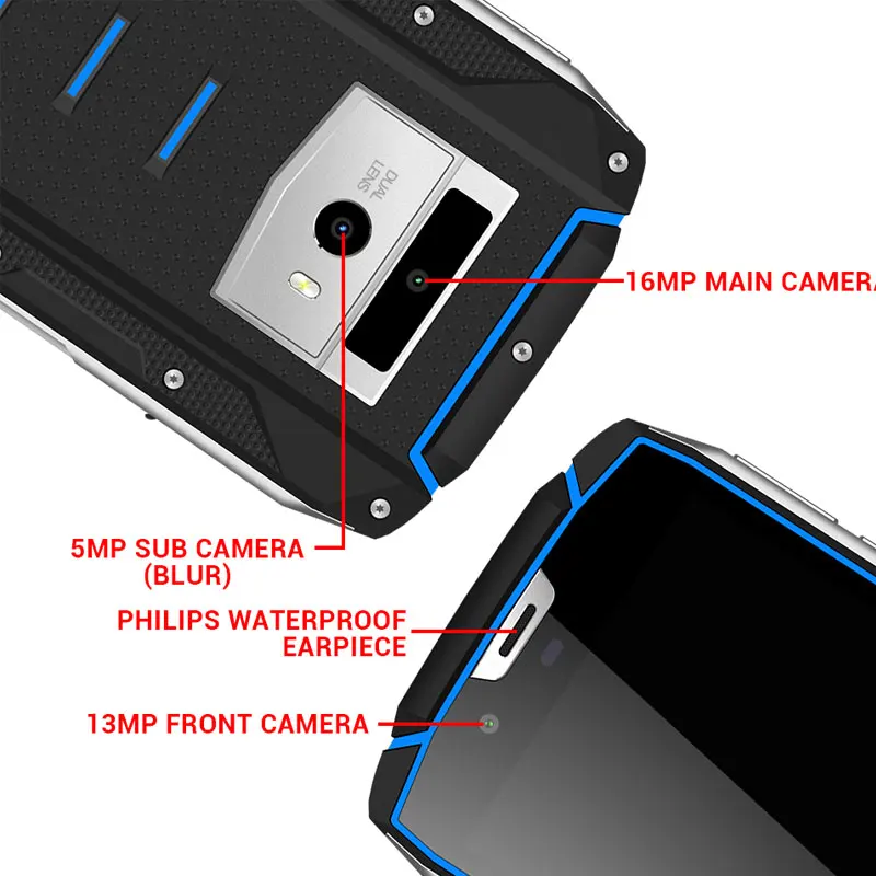 Vkworld VK7000 Face ID IP68 воды Анти ударный смартфон 5 2 ƊGB Оперативная память + 64 Гб