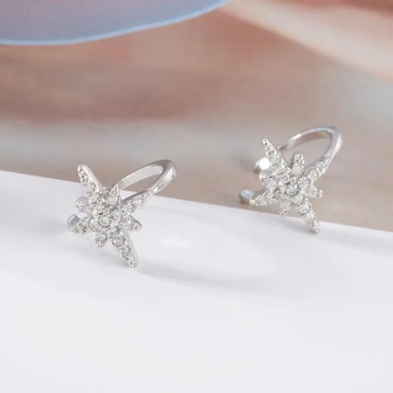 

Elitven Ear Cuff 2pc/pair 925 Sterling Silver Simple Minimalist Star Clip on Earrings for Women Girls Jewelry Birthday Gifts