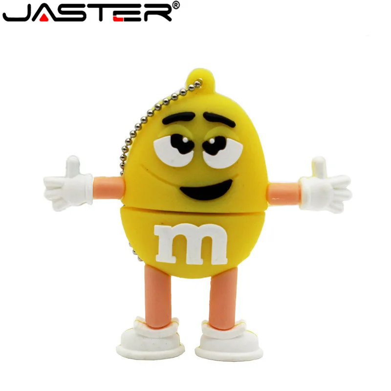 JASTER Cute Cartoon M &amp m's Chocolate Bean 4 ГБ/8 ГБ/16 ГБ/32 ГБ 64 Гб Usb флеш накопитель Флешка 8 16 карта