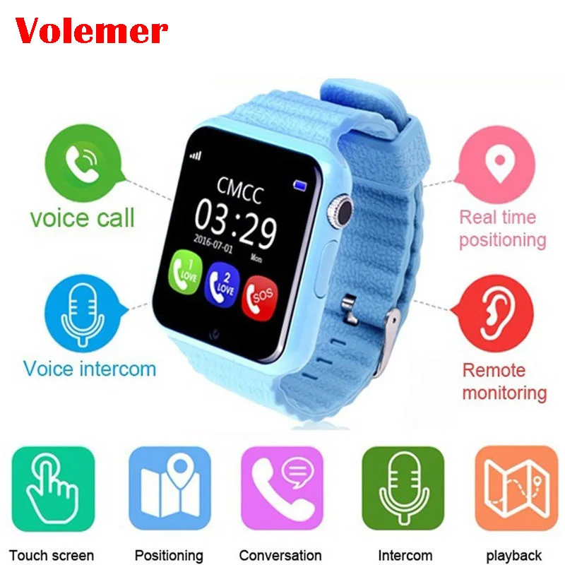 kids smart watch V7K GPS Smartwatch Touch Screen with Camera SOS Location Device Tracker Kid Safe children's watch PK Q730 Q90