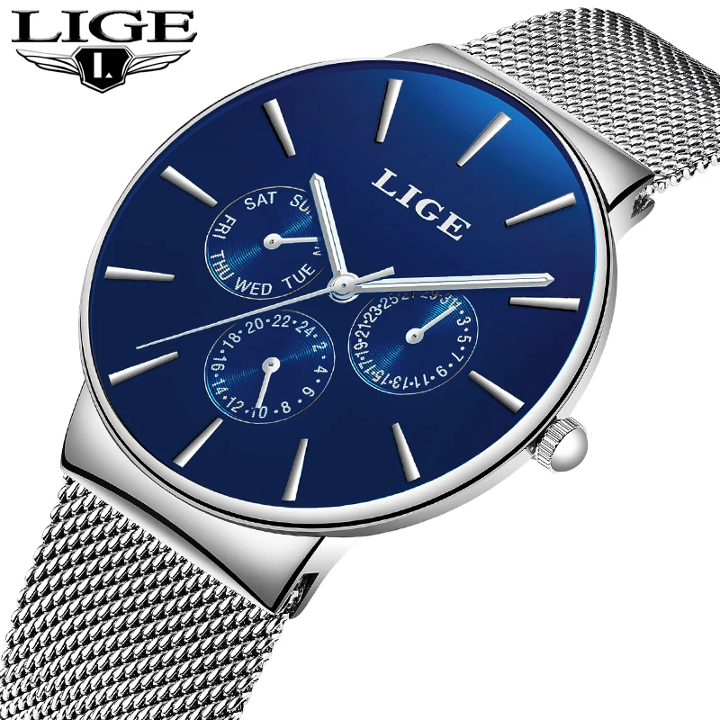 

Men Watch 2018 LIGE Fashion Luxury Brand Business Waterproof Men's Quartz Watch Simple Style Men's Sports Watch Erkek Kol Saati