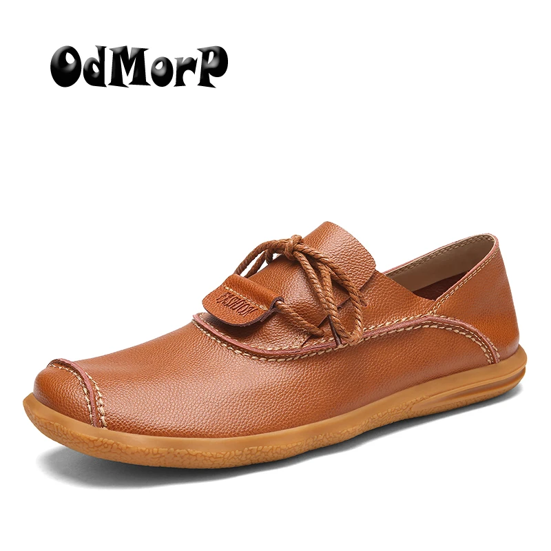 

Men's Shoes Casual Soft Leather Shoes Brown Moccasin New Loafers Men Dress Shoes Size 38-44