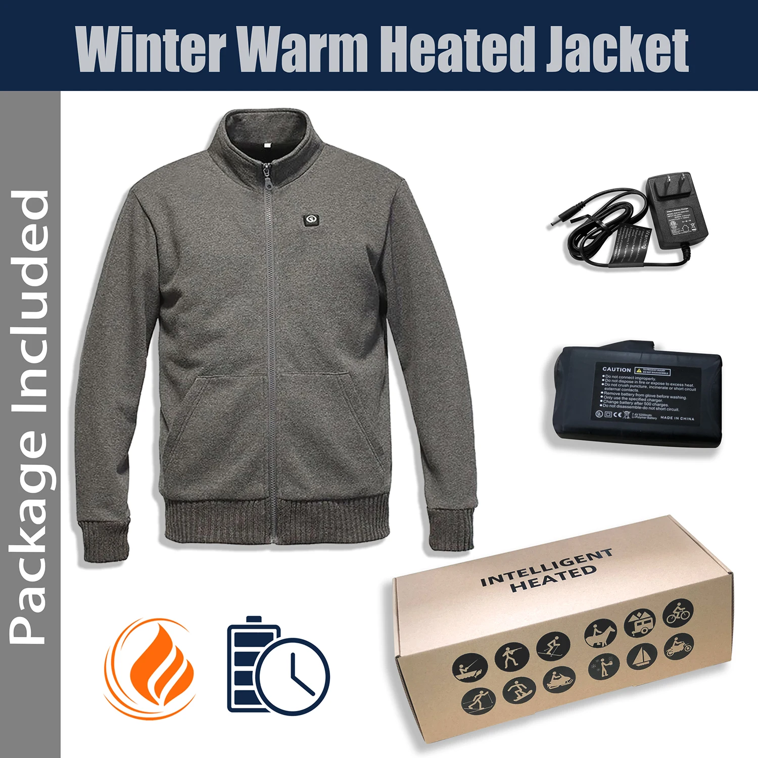 Jaqueta de Aquecimento Arquivo de Controle de Temperatura Temperatura de Pesca de Inverno Inverno para se Dia Esportes Lobo Criativo Novos Esportes Casaco Quente 3 de Pesca de Aquecer 8 Esporte e Lazer