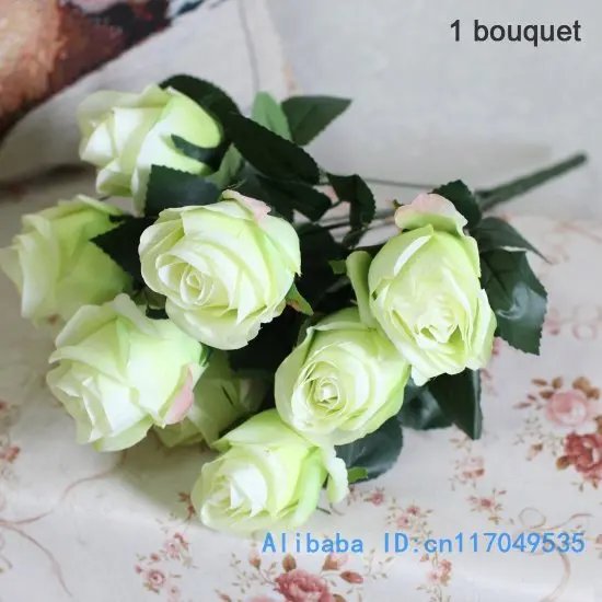 1 шт. Шелковый цветок роза искусственная роза букет, домашнее украшение F26 - Цвет: Green