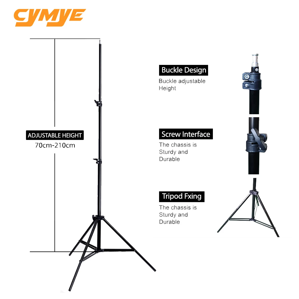 

Cymye 6'56" 2m Light Stand Tripod Photo Studio Accessories For Softbox Photo Video Lighting Flashgun Lamps /umbrella Flash