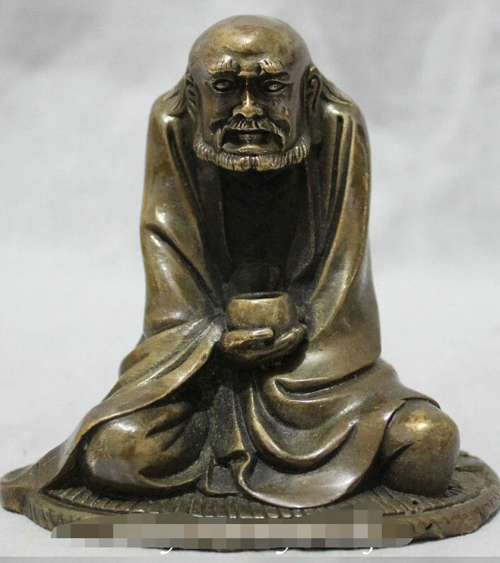 

Chinese Bronze Buddhist Seat Joss Arhat Damo Bodhidharma Dharma Buddha Statue