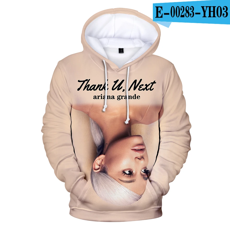 3D Ariana Grande Thank U следующий альбом Highstreet Cool Женская и мужская одежда горячая Распродажа повседневные крутые худи Harajuku толстовки - Цвет: Черный