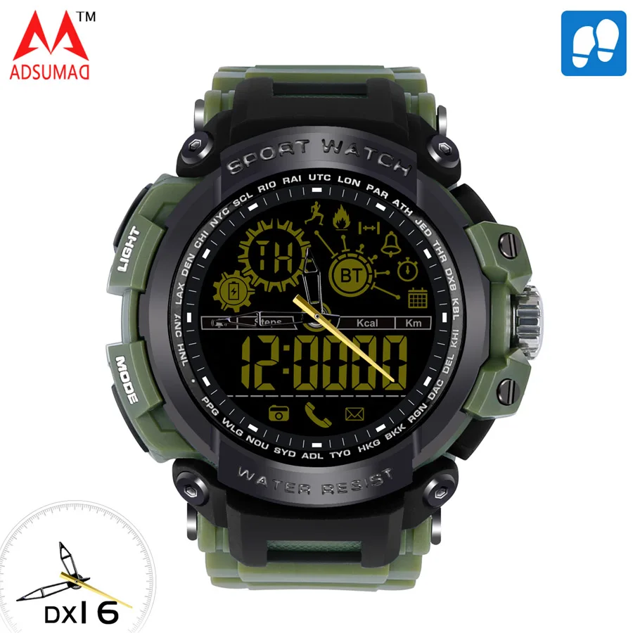 Smart watch DX16 Шагомер Смарт часы 5ATM ip68 Водонепроницаемые водонепроницаемый для iphone