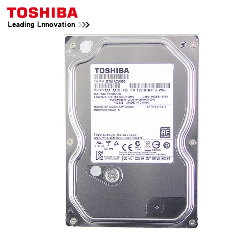 Toshiba DT01ACA100 Disque dur interne 32 MO 3,5'' SATA III 7200