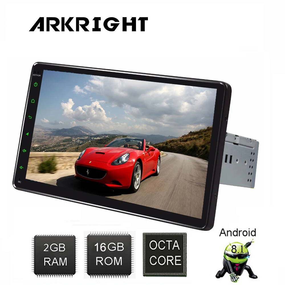 

ARKRIGHT 9" 1 Din 2+16GB car receiver/ stereo Android 8.1 Car Radio Octa Core Wifi GPS Multimedia music Player/tape recorder