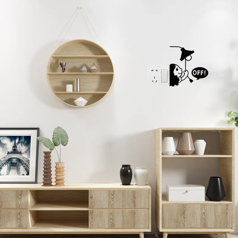 

DIY Creative Black Girl Cartoon Removable Switch stickers PVC Wall Sticker Vinyl Decal Home Decor Decal Socket paste