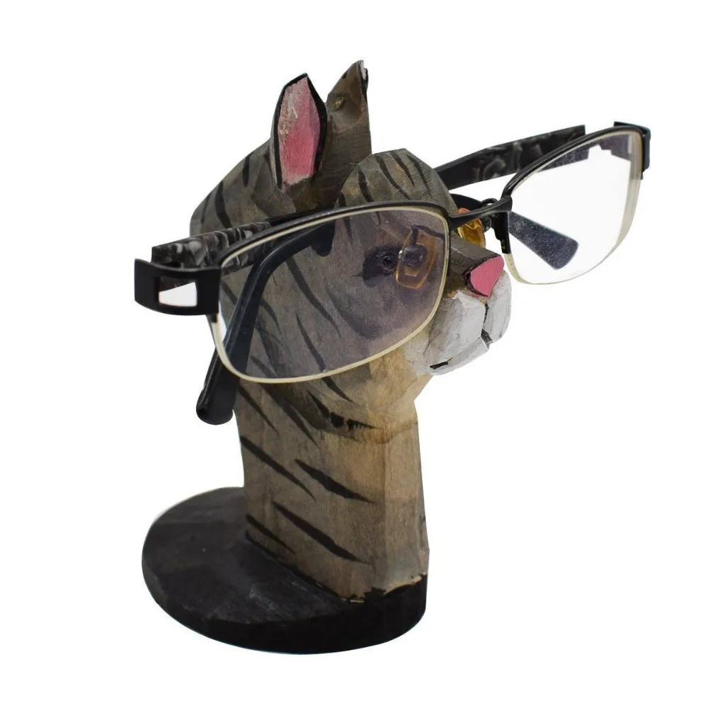 Креативные деревянные резные очки, подставка, ручная резная деревянная фигурка животного, очки, солнцезащитные очки, держатель, украшение для дома