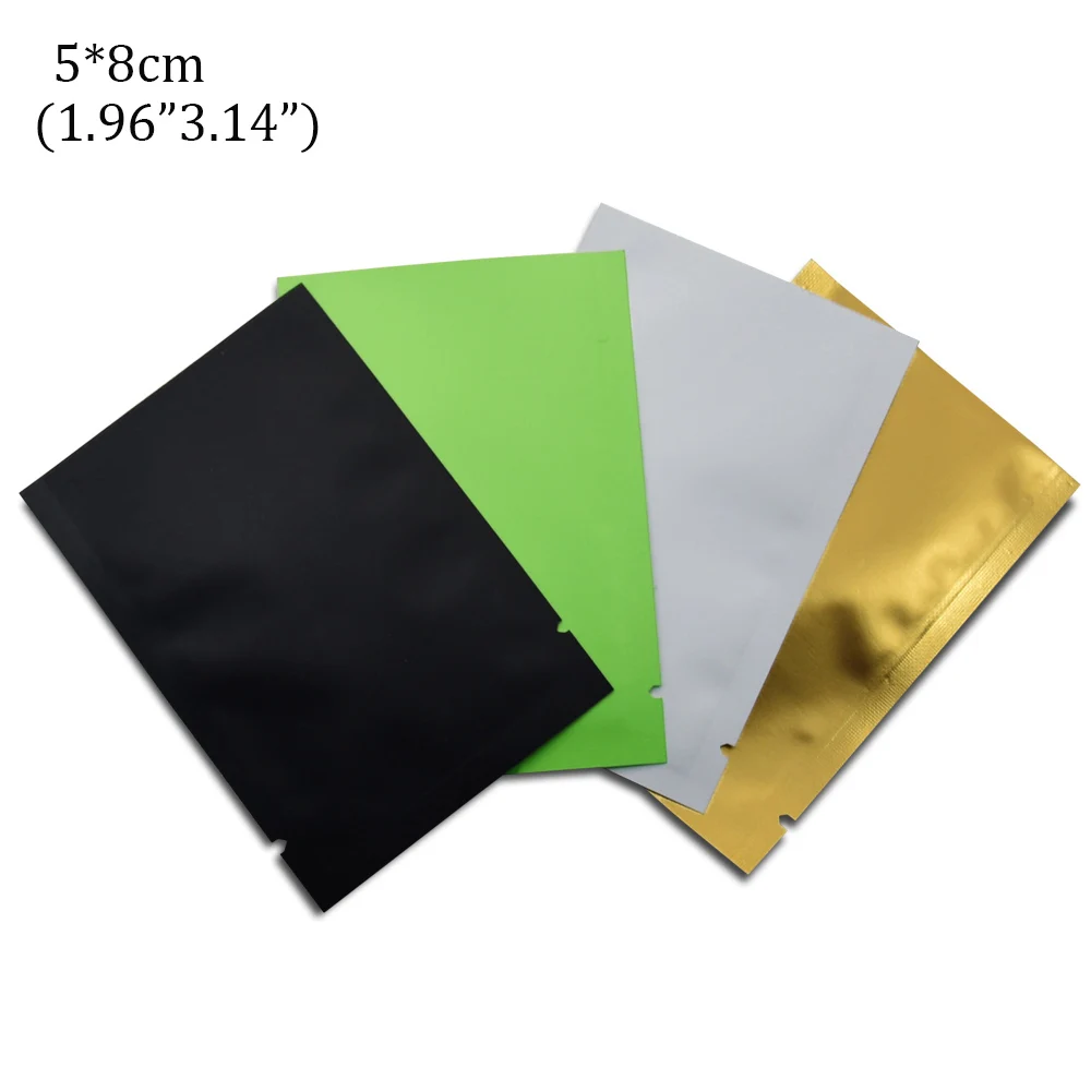 

200pcs/lot Colorful Open Top Matte Mylar Foil Vacuum Packaging Bag Heat Seal Storage Bags Aluminum Foil Bag Coffee Tea Food Bag