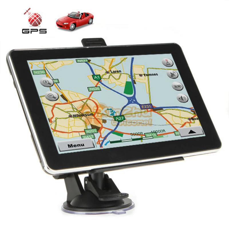 7 дюймовый сенсорный экран Автомобильная GPS навигация навигатор FM передатчик
