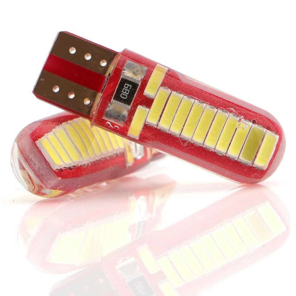 Автомобильная лампа 2 шт. T10 светодиодный 4014 24SMD 6500K диодный автомобильный