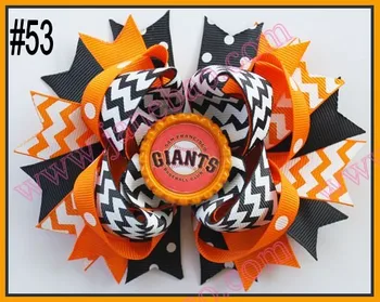 

free shipping 24pcs 4.5" Baseball Hair Bow Hair Bow Boutique Style Rangers hair bows MLB baseball bows 41-58