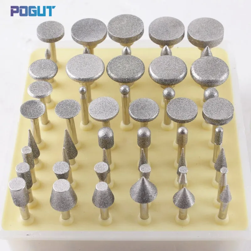 Free shipping, 50pcs/lot, grinding head 3mm Handle,rotary head, for glass grinding, stone grinding, jade grinding and carving