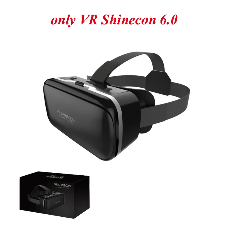 VR Shinecon 6,0 3D очки виртуальной реальности с эффектом погружения картонная VR коробка гарнитура для 4,5-6,0 дюймового смартфона+ контроллер - Цвет: 6.0 box noear