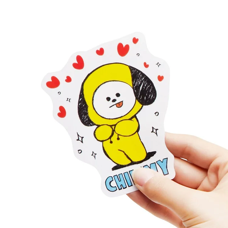 

Sticker Book JDM Decals Anime Waterproof Kpop tata chimmy shooky koya Sticker Luggage Bomb Puffy Funny Unicorn Cartoon Stickers