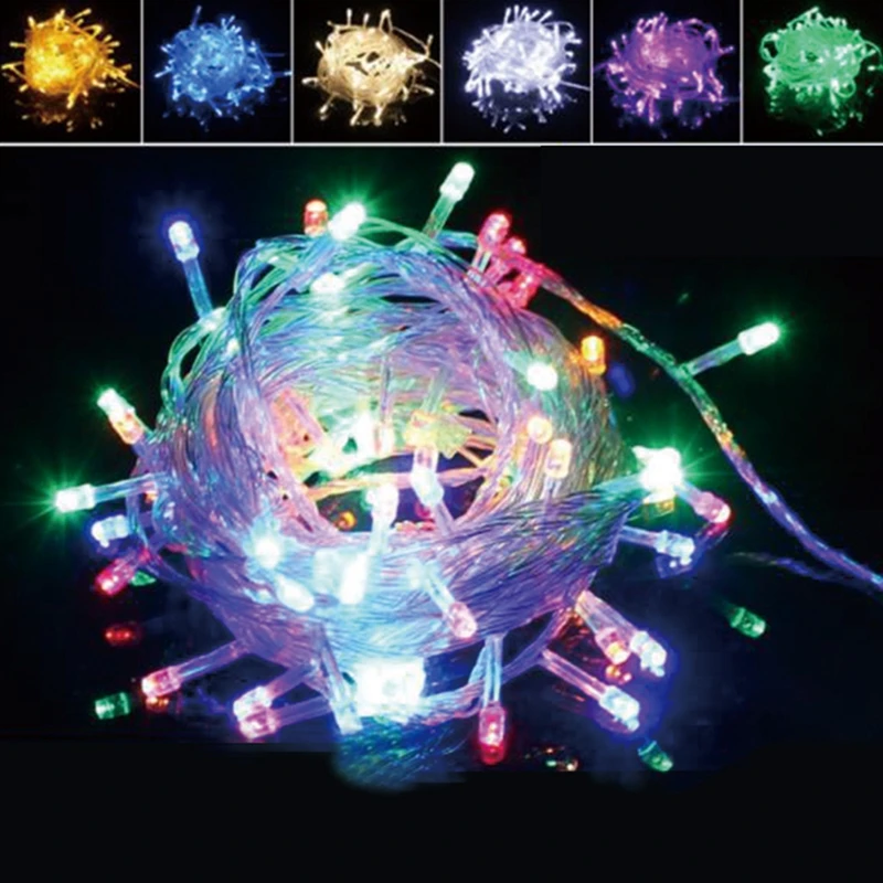 Cadena de luz de Navidad Luz de hadas del árbol Luce impermeable Home Garden Party decoración de vacaciones al aire libre 10/20/30/ 50/100 M Cadena de luz de Navidad Luz de hadas del árbol Luce impermeable Home Garden Party decoración de vacaciones al aire libre 10/20/30/ 50/100 M