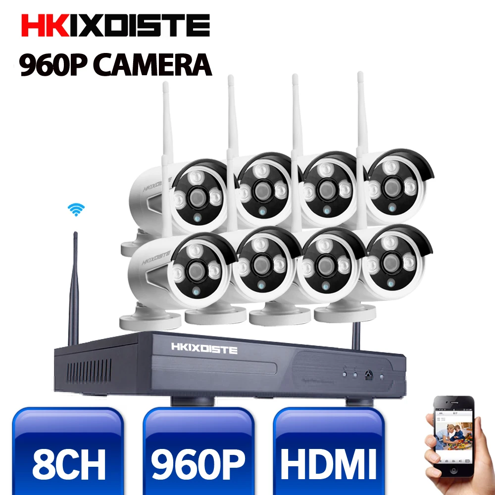 

1.3MP CCTV System 960P 8ch HD Wireless NVR kit Outdoor IR Night Vision IP Wifi Camera Security System Surveillance waterproof