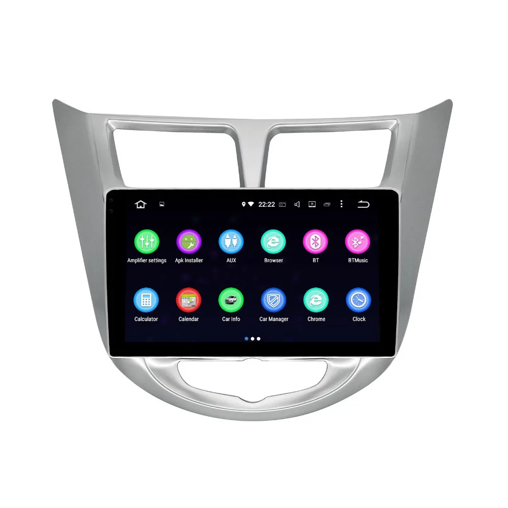 Excellent 9" 4GB+64GB DSP For Solaris Verna Accent Car Head Unit Touch Screen GPS Navi Wifi Rear Camera Android 8.1 Car Radio 5