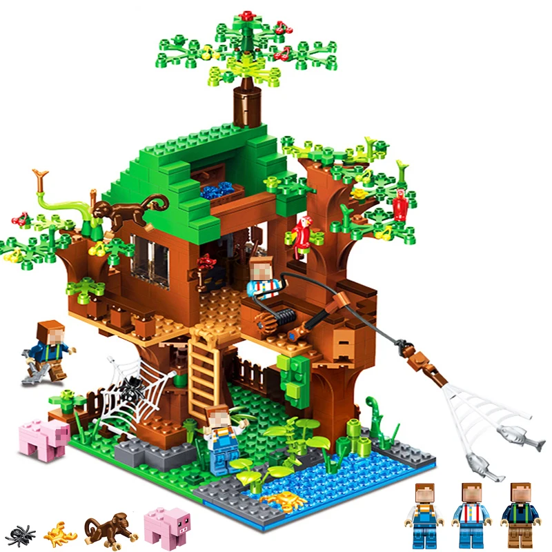 

qunlong Fish Island Minecraft Model Building Blocks DIY Brick Toy Hobbies Legoings City Action Figures Toys For Children Gifts