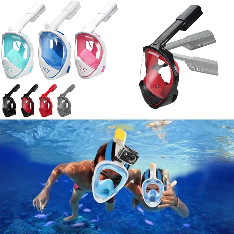 Full Face Snorkel Mask Dry Diving Scuba Swimming Goggles Anti-Fog Easy Breathing