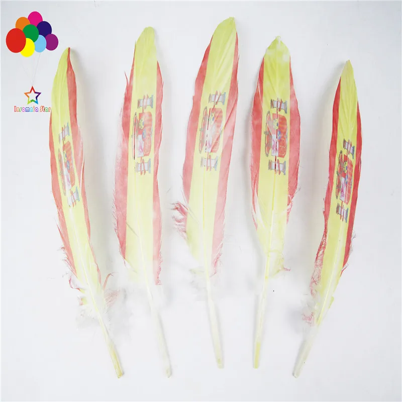 Z & Q & Y new 100 natural 15 20CM/6 8 inch goose feather Spanish flag feather DIY jewelry head