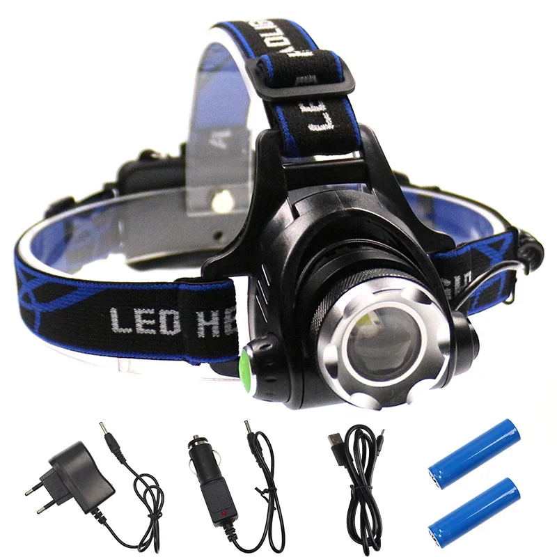 Zoom CREE LED Headlight XML-T6 Flashlight Fishing Headlight
