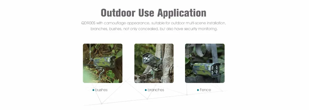 ESCAM Sentry QD900S 2MP full HD Network IR-Bullet Camera DayNight IP66 onvif 2.2 1080p Camouflage wireless waterproof ip camera (14)