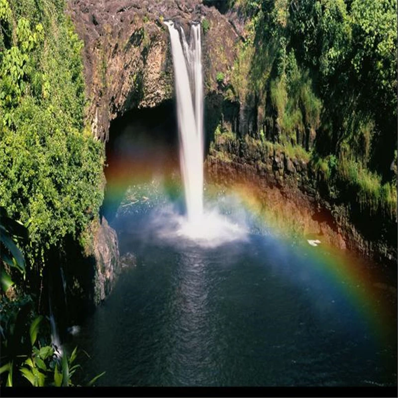 beibehang-papel-de-parede-customized-3d-pvc-flooring-waterproof-Rainbow-Falls-landscape-wallpaper-3d-floor-tiles (2)