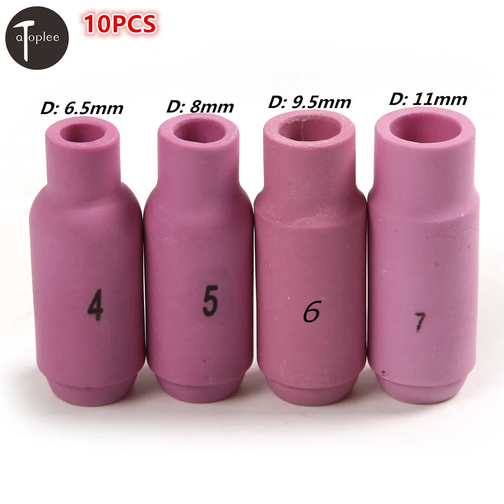 10PC 10N 4 5 6 7 TIG High Ttemperature Welding Torch Ceramic Nozzle