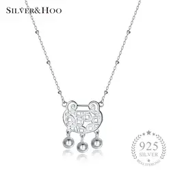 SILVERHOO леди женщин 925 стерлингового серебра полый желанный замок привлекательное ожерелье с подвеской браслеты свадебные ювелирные изделия
