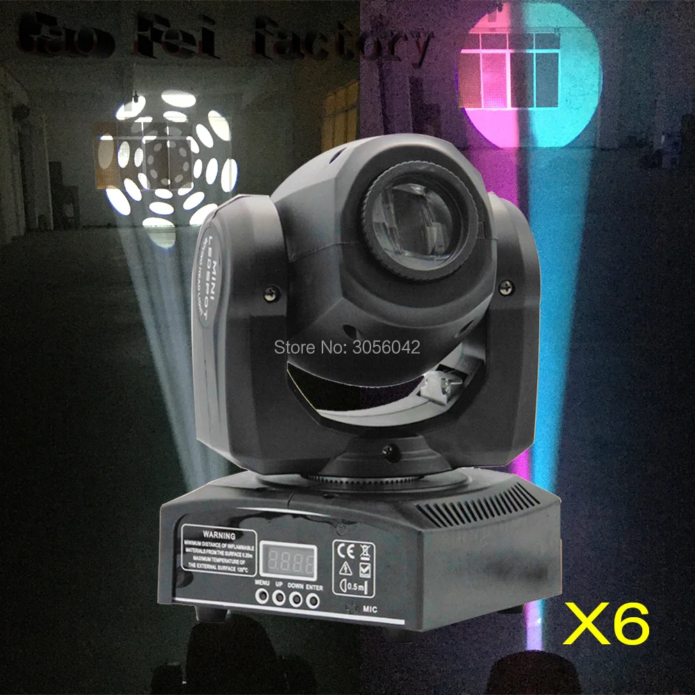 

6pcs/lot 10w Mini Moving Head Led Stage Disco Dj Dmx Spot Lamp Gobo Strobe Laser