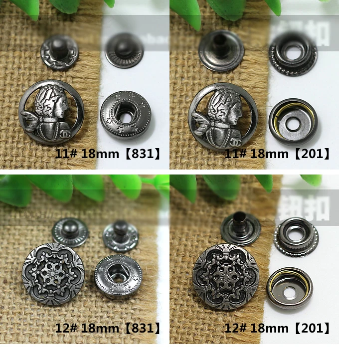 50sets/lot fashion DIY leather snap button sewing metal hardware accessories 3