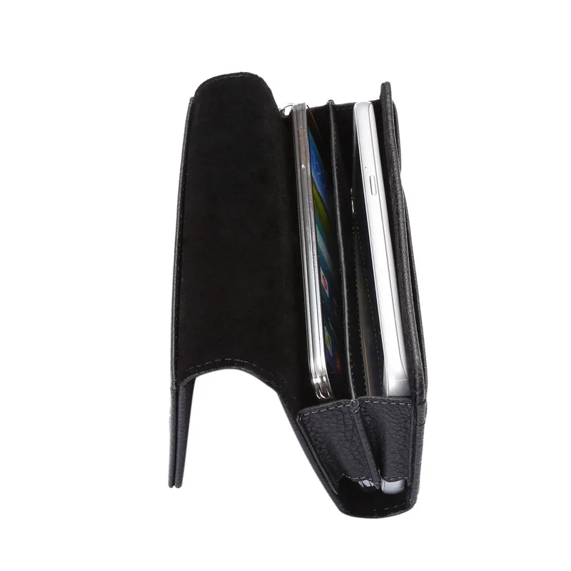 iphone 8 plus phone case Dual Phone Pouch PU Leather Waist Case For iPhone Samsung Huawei Xiaomi Holster Bags Belt Cover Universal 5.5-6.9'' with Strap iphone 8 plus leather case