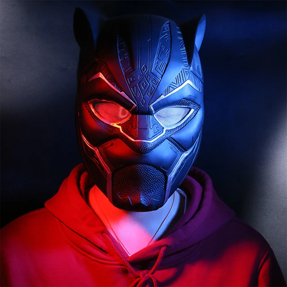 2018 AvengersInfinity War Black Panther T'Challa Helmet Mask Matte Halloween Costume Mask Cosplay Men's PVC (5)