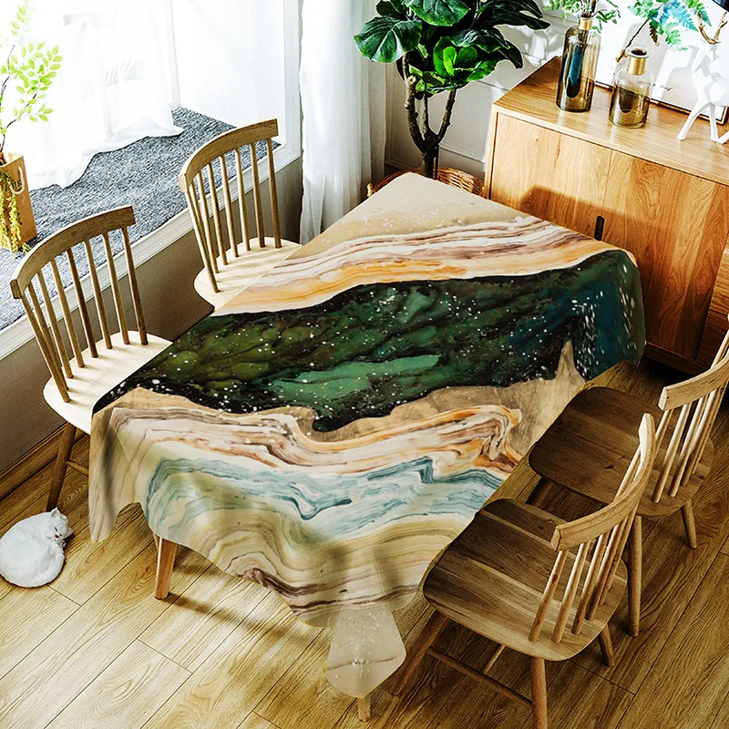 

Post-impressionism Art Tablecloth Polyester Waterproof Dust Proof Oil Proof Rectangular Dinner Table Cloth Picnic Mat Decor