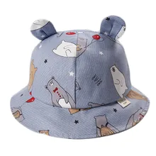 НОВАЯ шапка с рисунком медведя для мальчиков и девочек, детские шляпы от солнца, летние Панамы, дышащие кепки для детей, шапка в рыбацком стиле, аксессуары