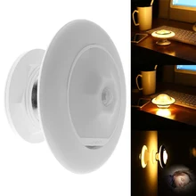 Novelty Greative Wall Lamp 360 Degree Rotating Body Sensor Night Light Support 3pcs AAA Batteries for Safe Lighting