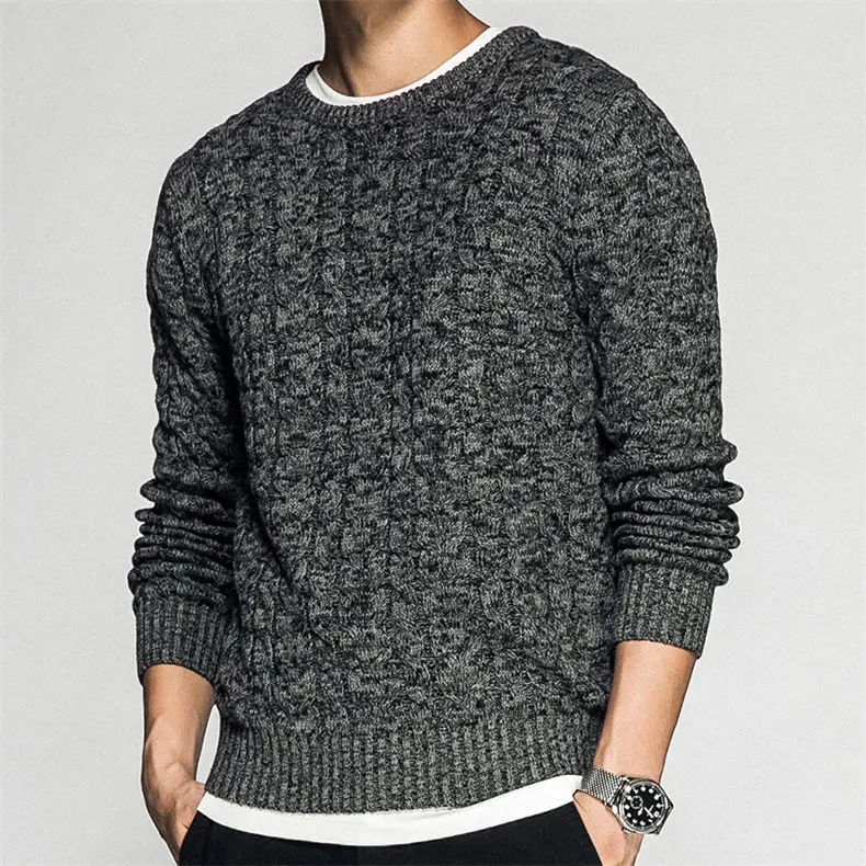 Colored Wool Thick Twist Sweater Pullovers Men 2018 Autumn Winter Mens Sweaters Shirt Vintage Warm Pullover Male Brown Red Black-01