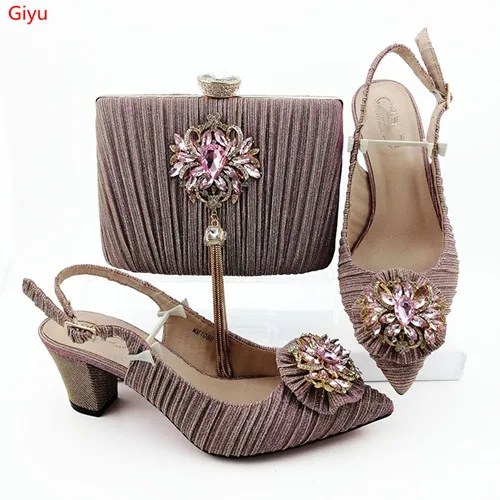 

doershow African pinkshoe and bag set for party Italian shoe with matching bag new design lady matching shoe and bag set!HVC1-22
