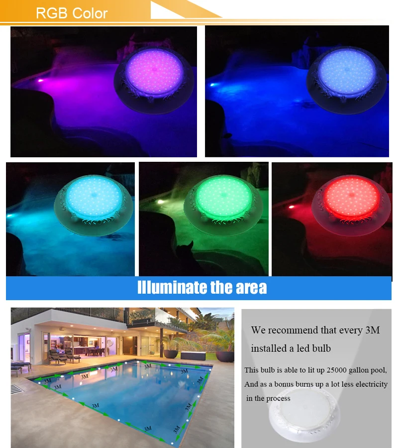 2018 подводный светильник s RGB светодиодный для бассейна IP68 Par56 накладная
