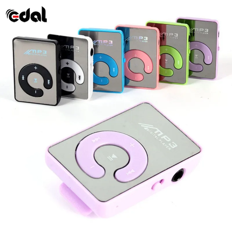 

EDAL Newest Mini Mirror Clip USB Digital Mp3 Cheap Music Player Support 8GB SD TF Card 6 Colors A57