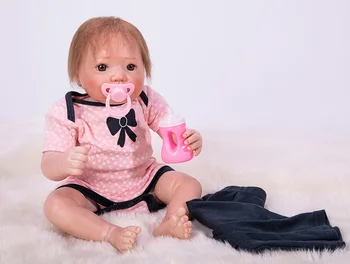 

Boneca Reborn 50cm Soft Silicone Vinyl Dolls Silicone Reborn Baby Doll menina handmade educational toy Bebe kids birthday gift