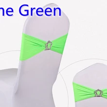 Светло-зеленый цвет ленты из спандекса на стулья свадьба стул пояс с пряжки с короной лайкра стрейч свадьба стул створки вечерние hotel show